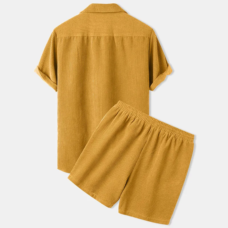 2 Piece Short Sleeve Corduroy Set Men - Image 3