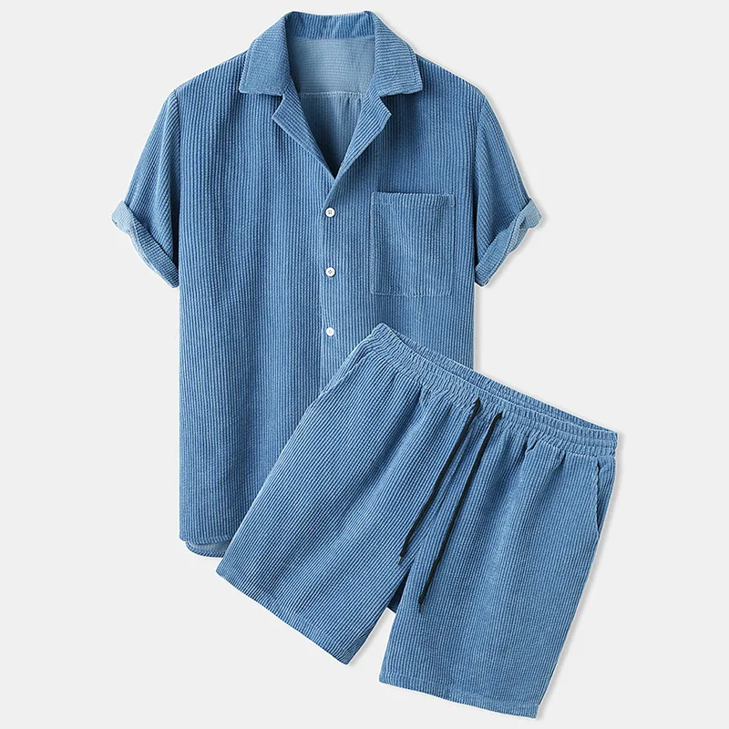 2 Piece Short Sleeve Corduroy Set Men - Image 7