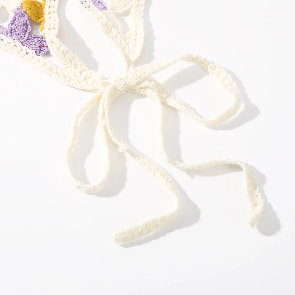 3Leaves Floral Knitted Head Scarf - Image 4