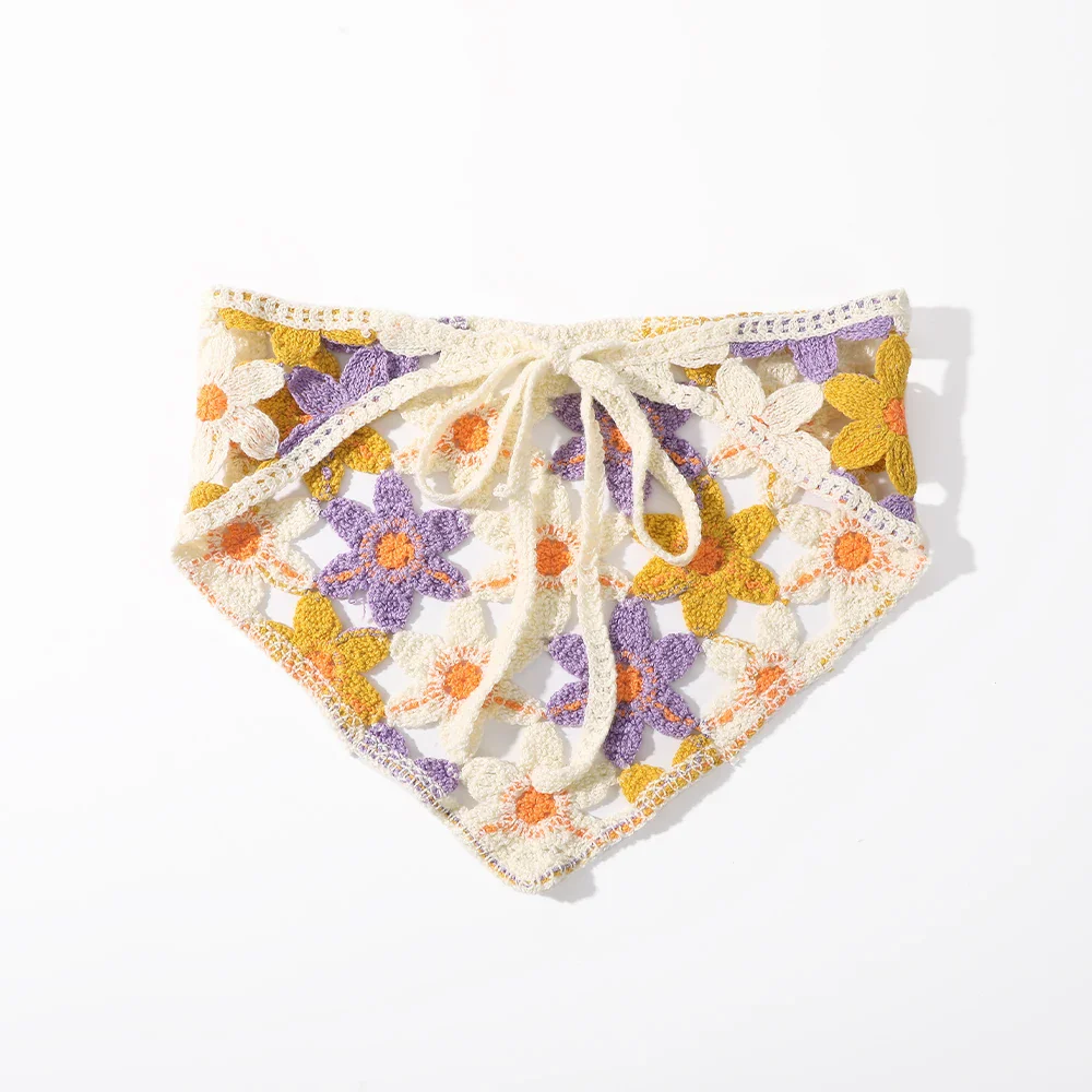 3Leaves Floral Knitted Head Scarf - Image 6
