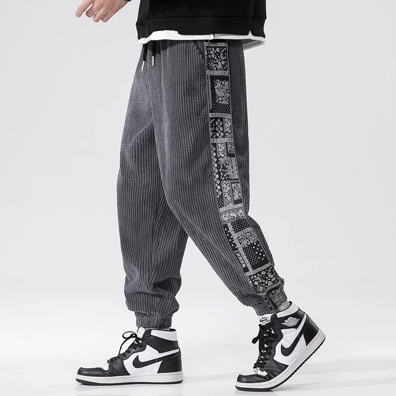 3Leaves Men Paisley Print Corduroy Pants