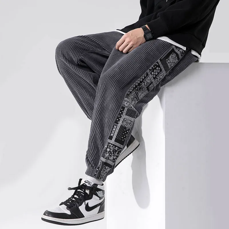 3Leaves Men Paisley Print Corduroy Pants - Image 2