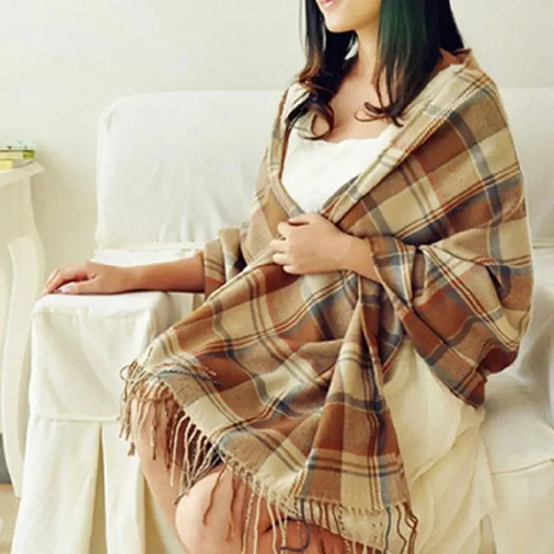 3Leaves Oversized Plaid Scarf - Image 2