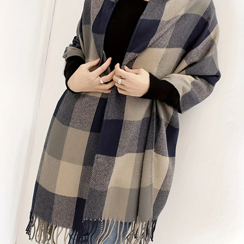 3Leaves Oversized Plaid Scarf - Image 3