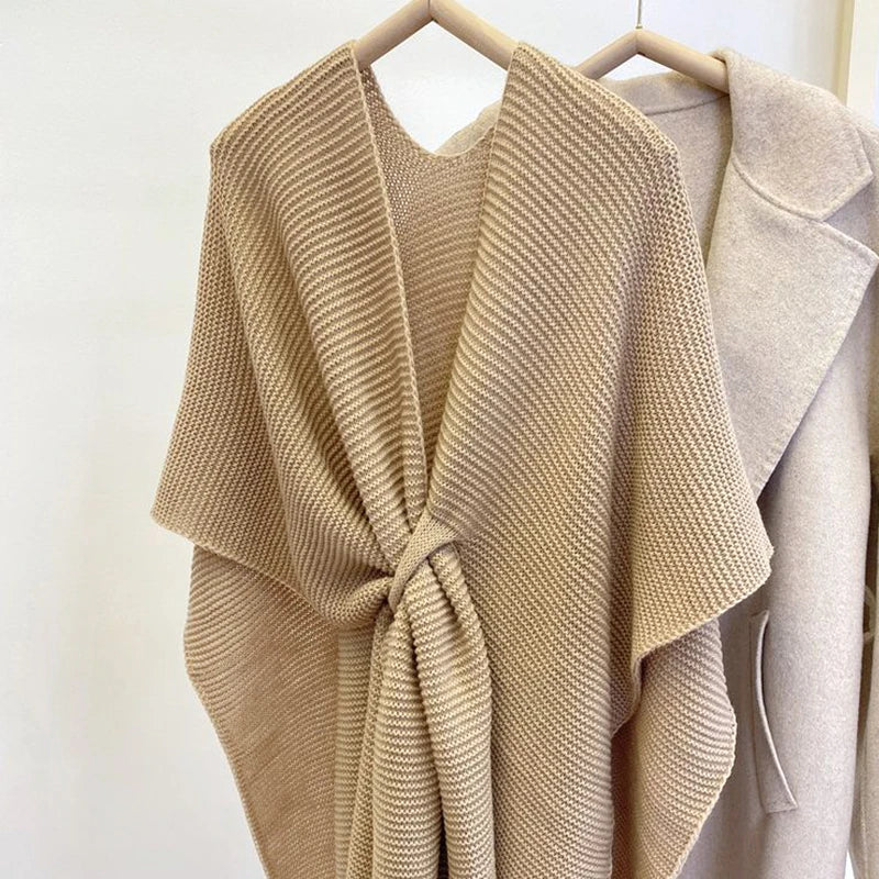 3Leaves Relaxed Knit Shawl - Image 4