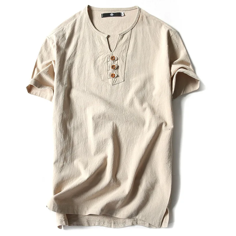 3Leaves V-Neck Henley Shirt Men - Image 10