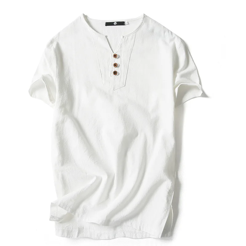 3Leaves V-Neck Henley Shirt Men - Image 6
