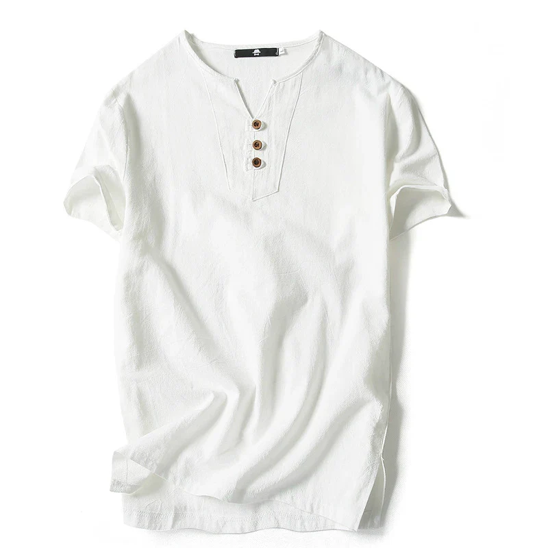 3Leaves V-Neck Henley Shirt Men - Image 8