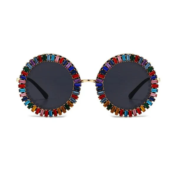 Allure Round Rhinestone Sunglasses - Image 2