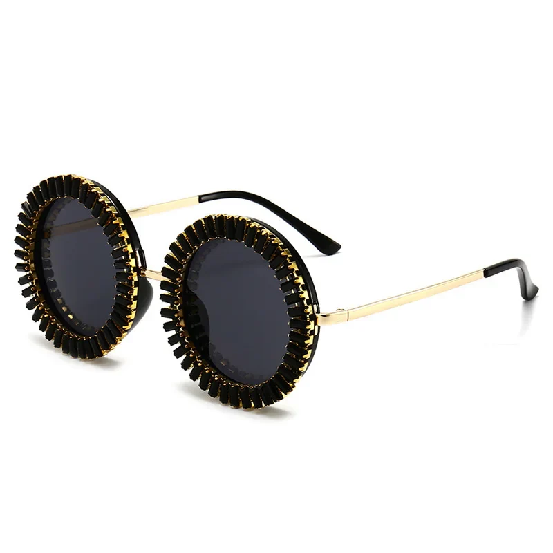 Allure Round Rhinestone Sunglasses - Image 5