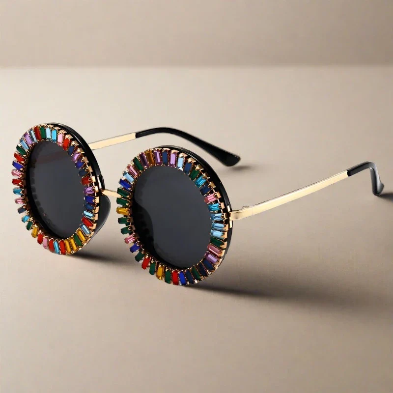Allure Round Rhinestone Sunglasses - Image 7