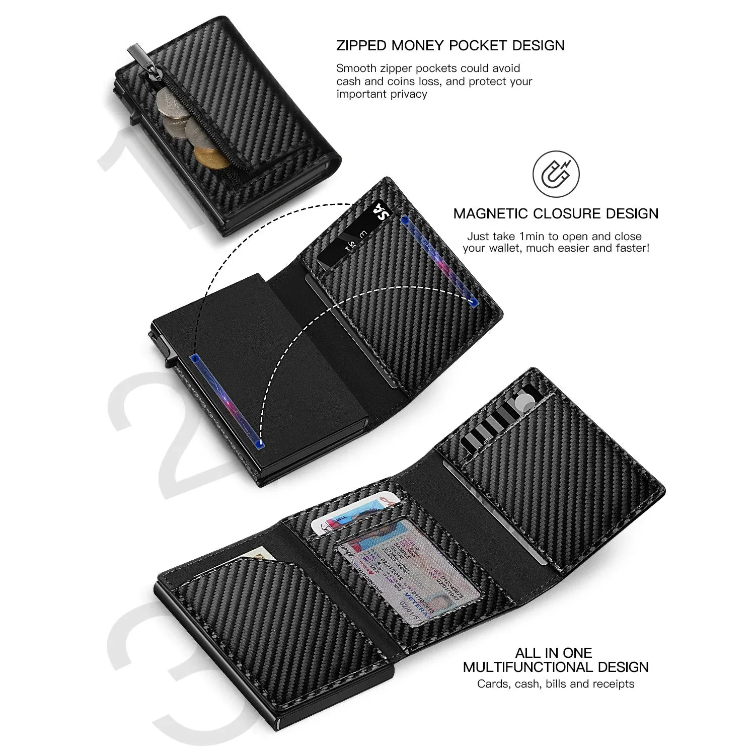 Black Edge Carbon Fiber Wallet - Image 4