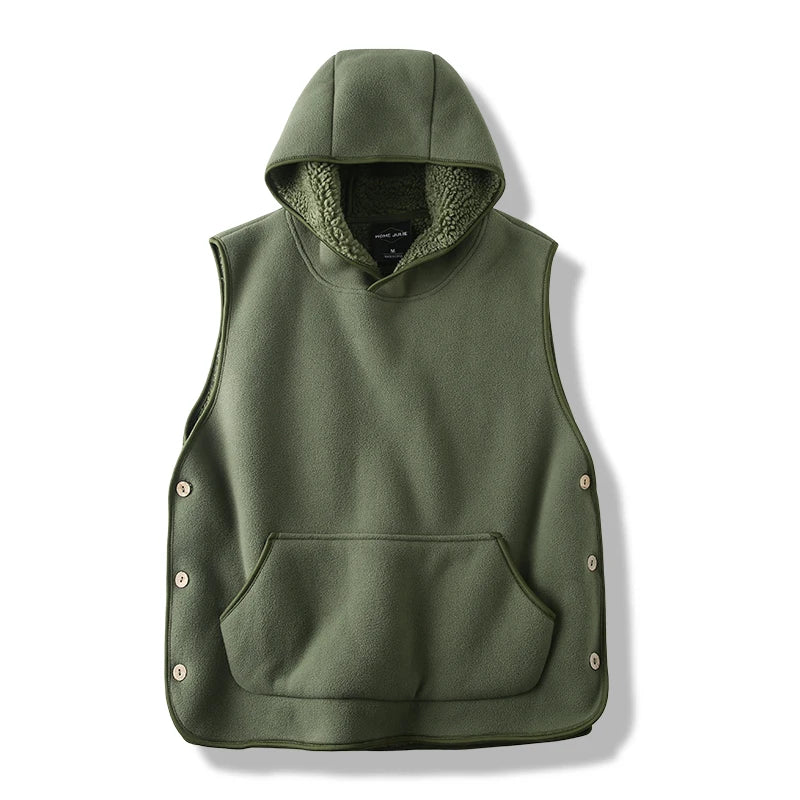 Black Oak Fleece Hooded Vest