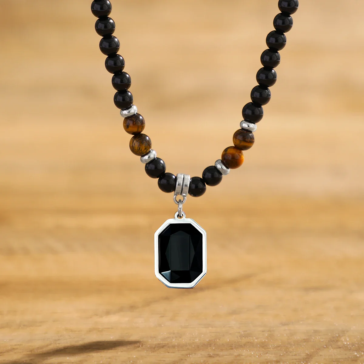 Black Onyx Beaded Necklace - Image 3