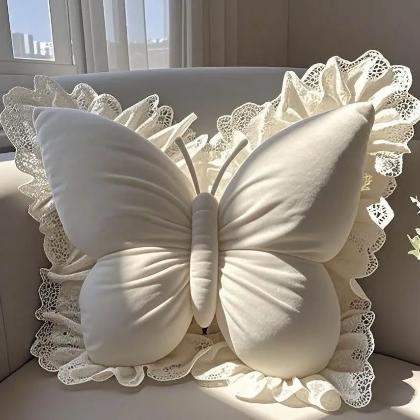 Blush Flutter Velvet Pillow - Image 2