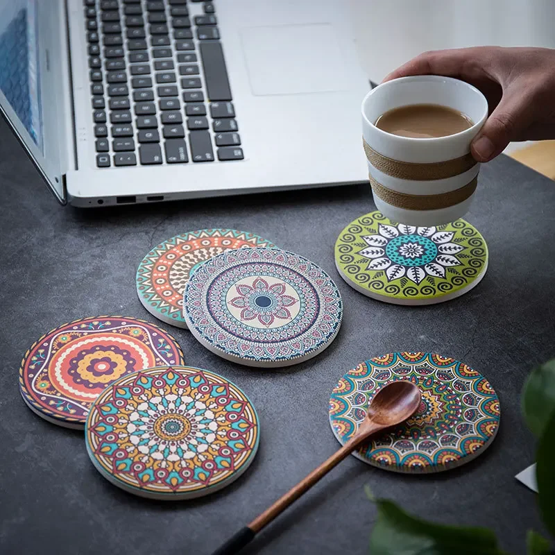 Boho Chic Mandala Coaster Set - Image 2
