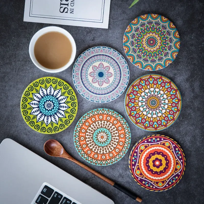 Boho Chic Mandala Coaster Set - Image 3