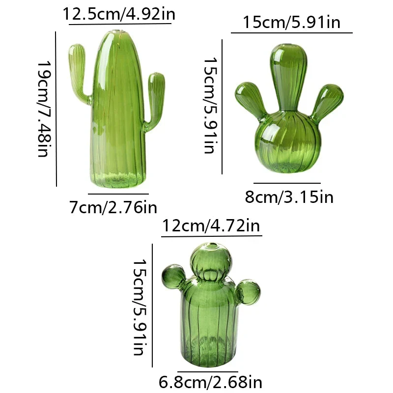 Cactus Glass Vase Set - Image 5