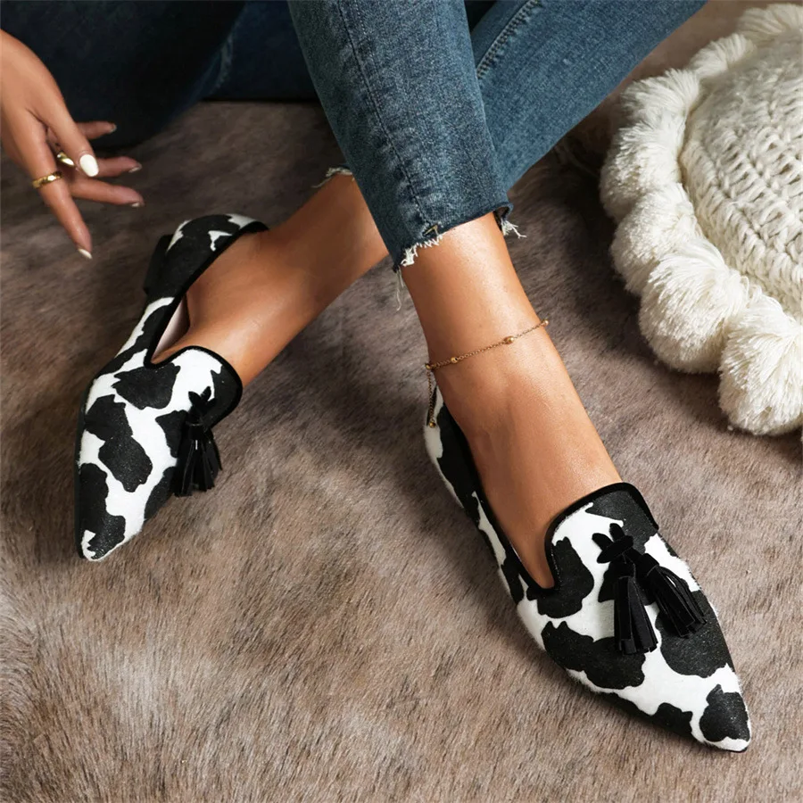 Cowhide Tassel Flats - Image 3