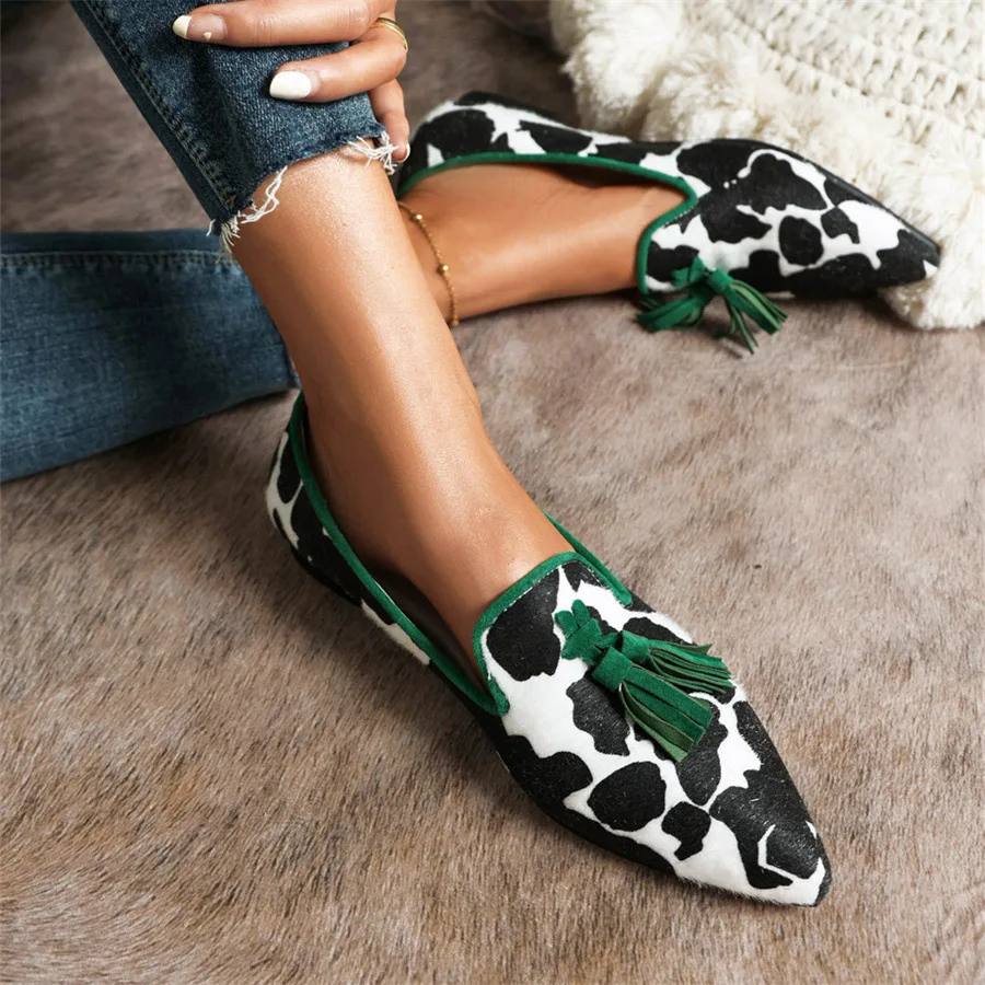 Cowhide Tassel Flats - Image 4