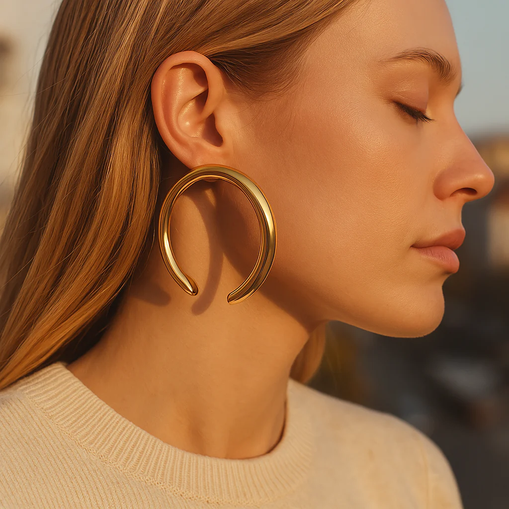 Crescent Hoop Earrings - Image 3