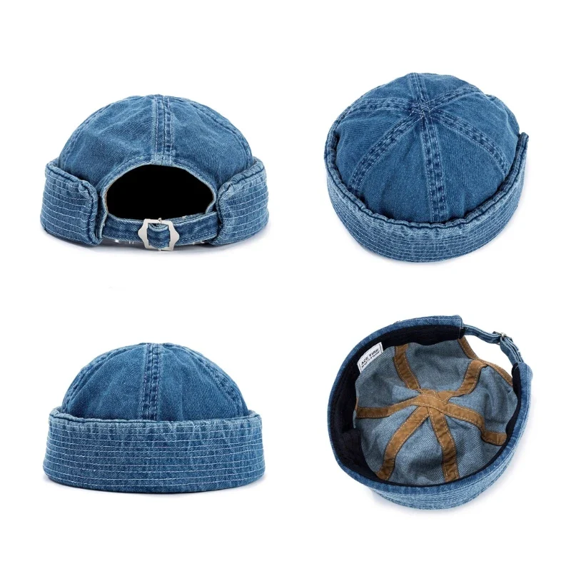 Denim Roll-Up Cap - Image 4