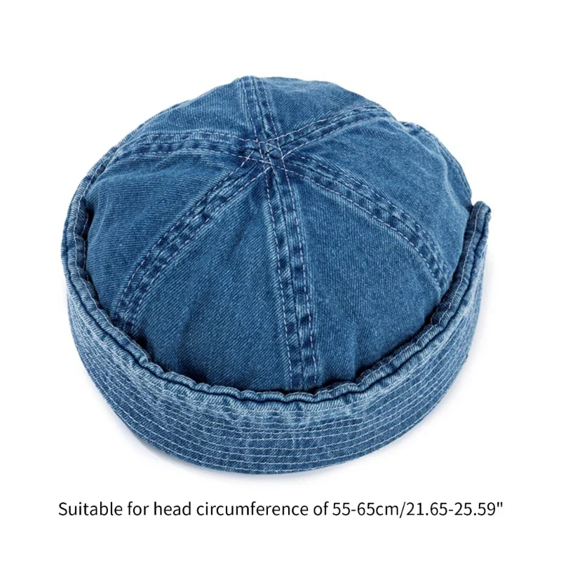 Denim Roll-Up Cap - Image 5