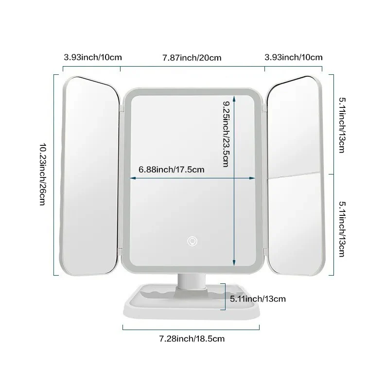 Glamlit Trifold Vanity Mirror - Image 3