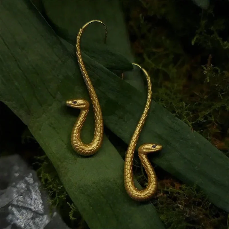 Golden Snake Earrings - Image 2