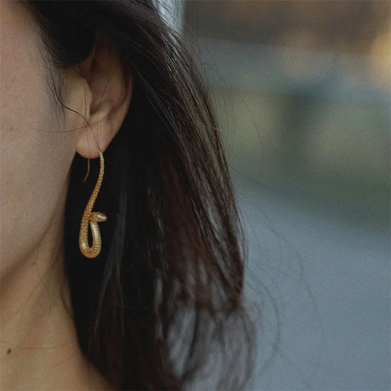 Golden Snake Earrings - Image 4