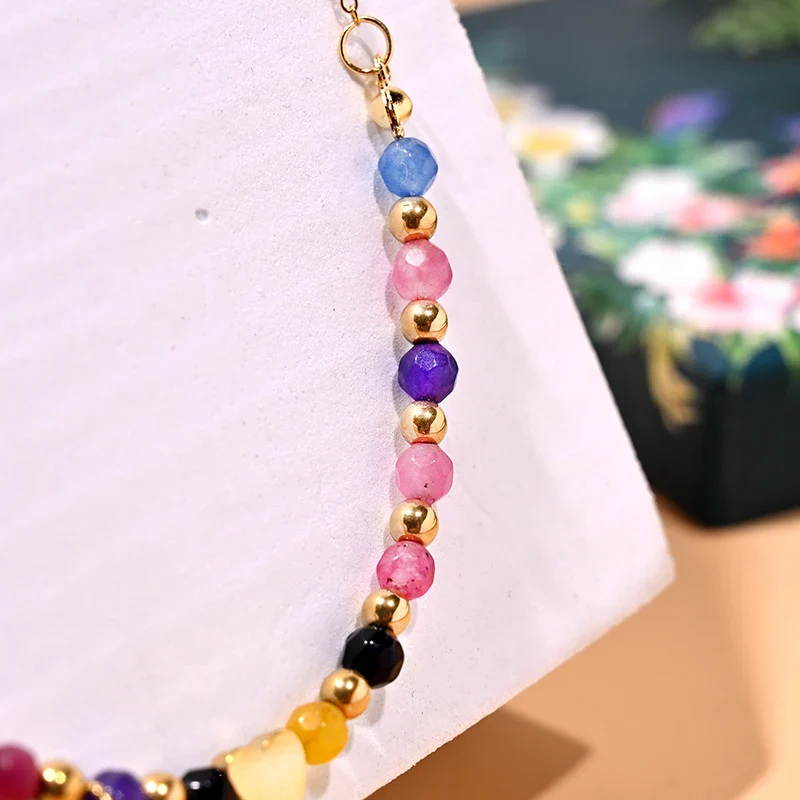 Halo Essence Beaded Heart Letter Necklace - Image 6