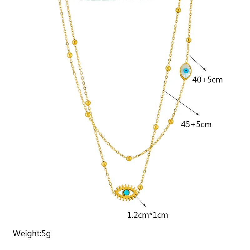 Halo Essence Evil Eye Layered Necklace - Image 2