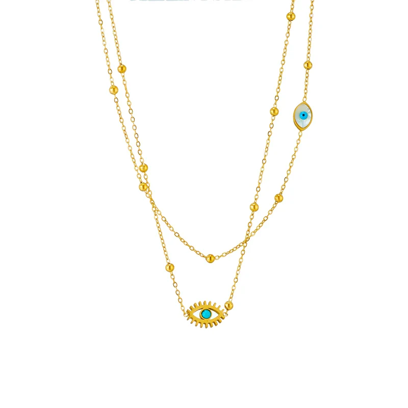 Halo Essence Evil Eye Layered Necklace - Image 5
