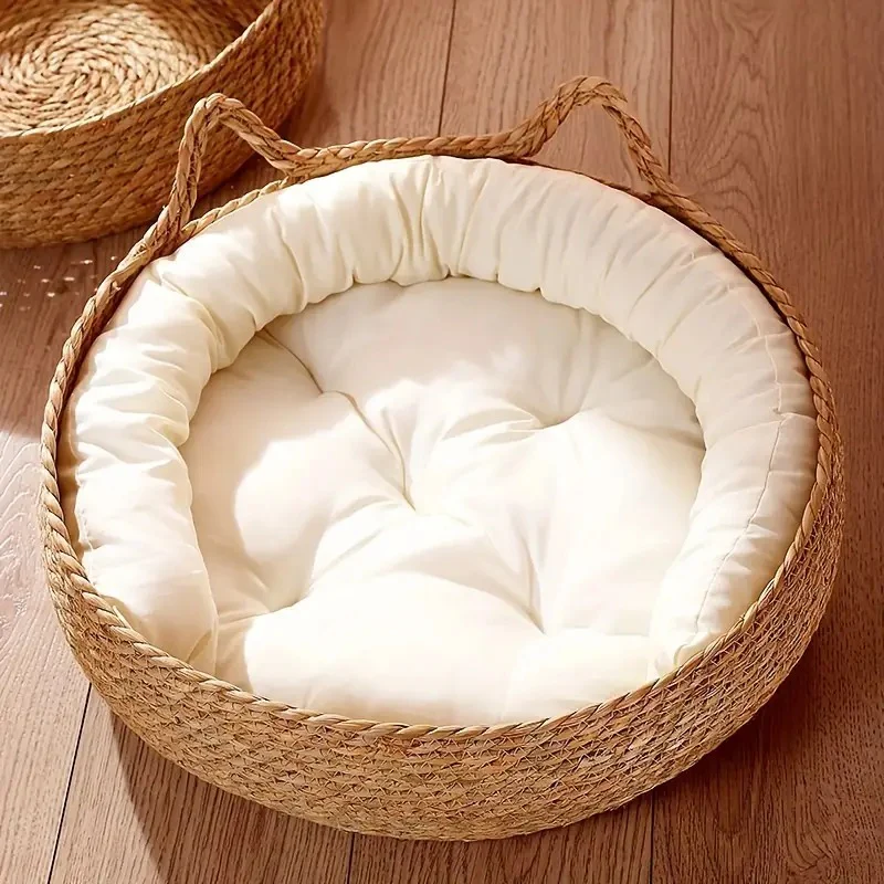 Happy Tails Rattan Basket Cat Bed - Image 3