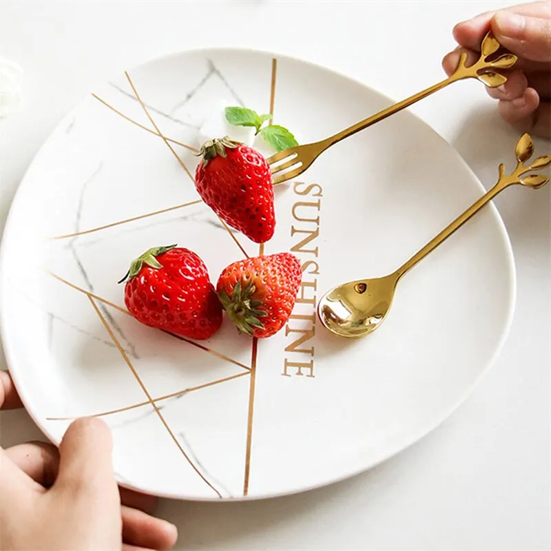 Hearthside Forest Leaves Dessert Forks - Image 3