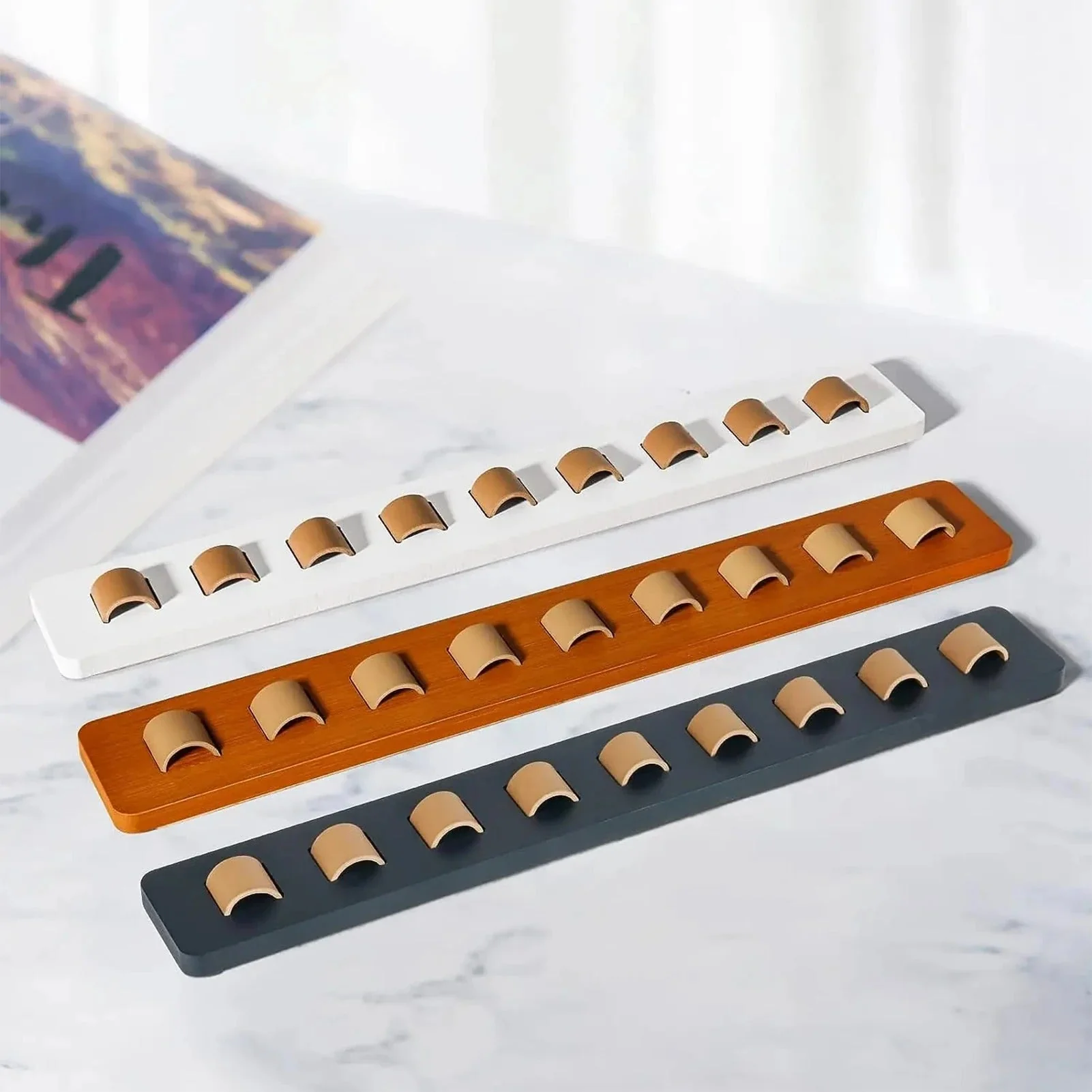 Hearthside Wooden Glasses Wall Display Rack - Image 3