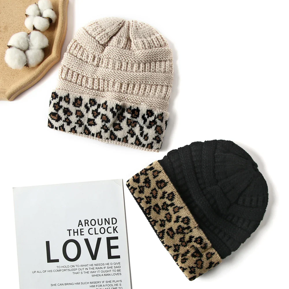 Leopard Cuff Knit Beanie - Image 10