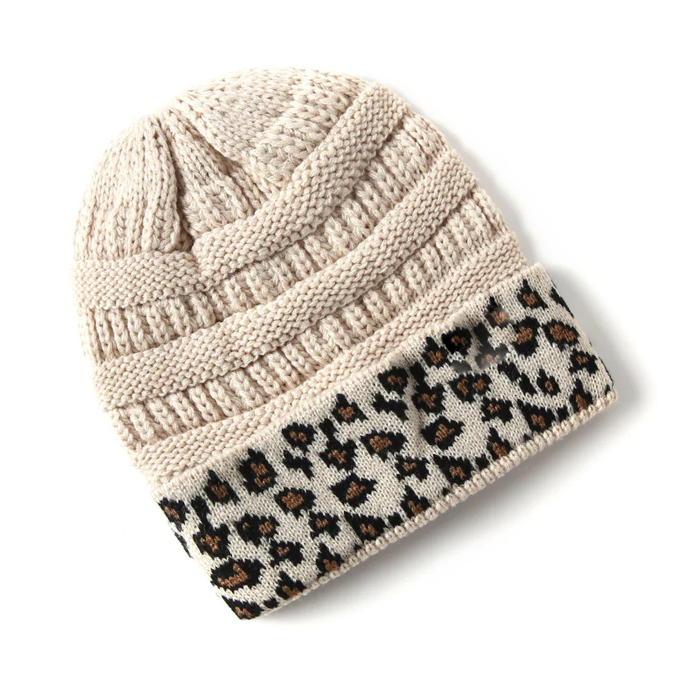 Leopard Cuff Knit Beanie - Image 3