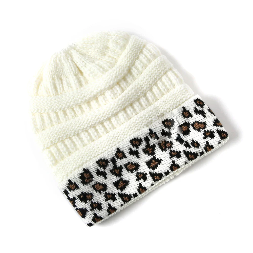 Leopard Cuff Knit Beanie - Image 4