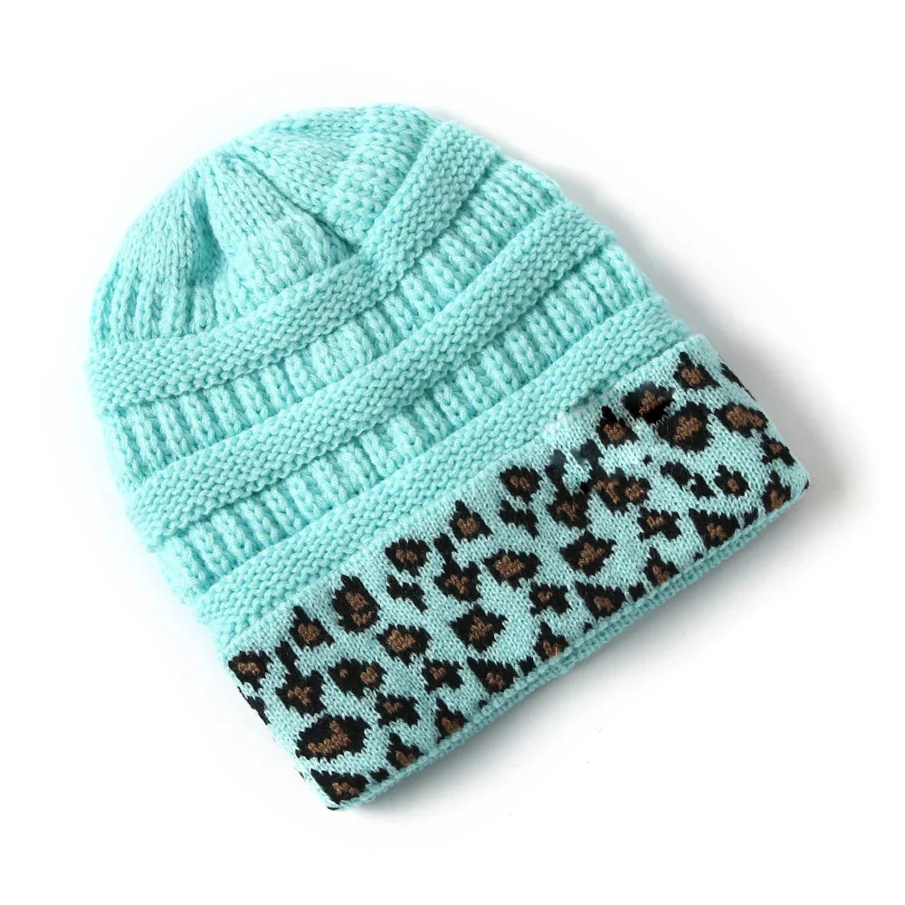 Leopard Cuff Knit Beanie - Image 5