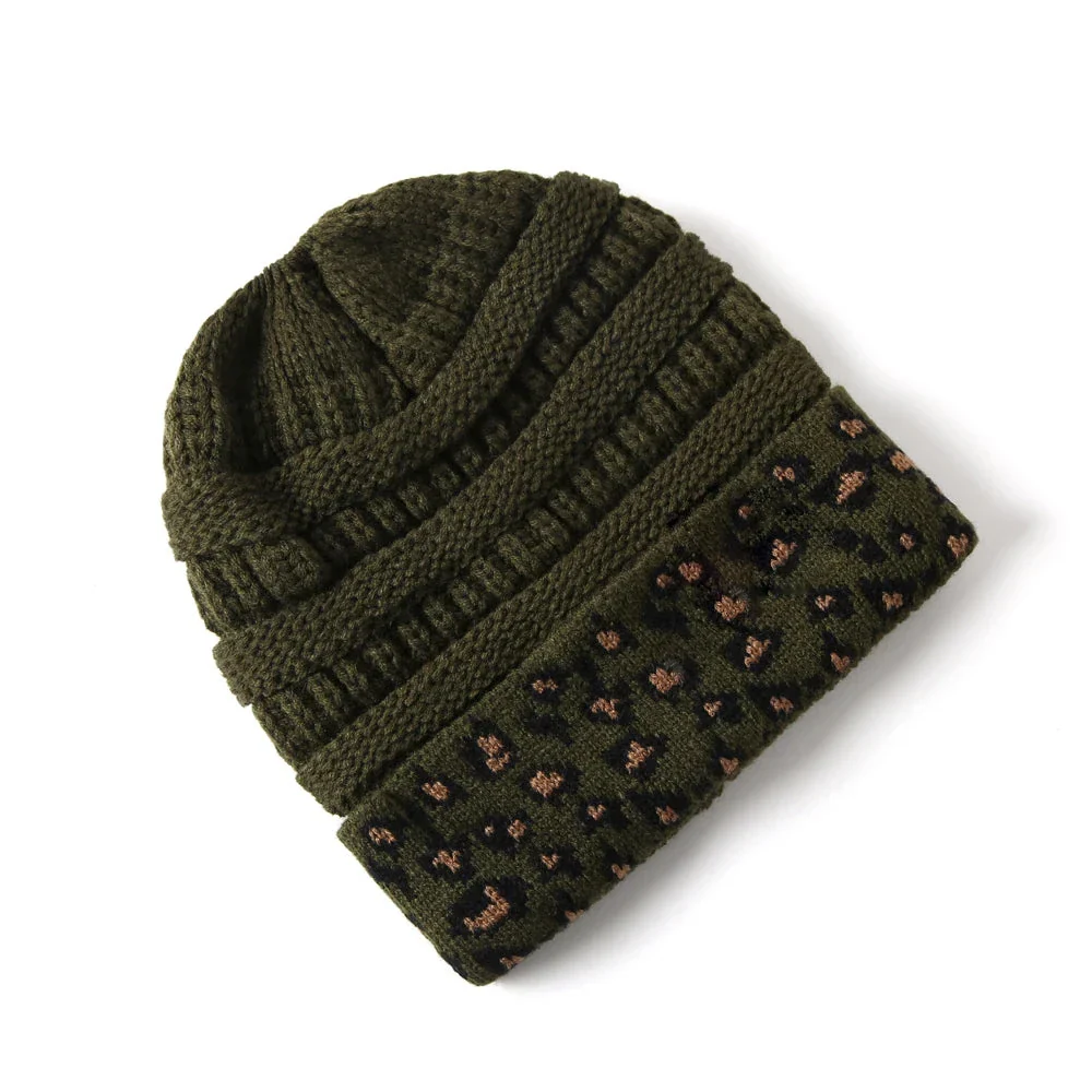 Leopard Cuff Knit Beanie - Image 6