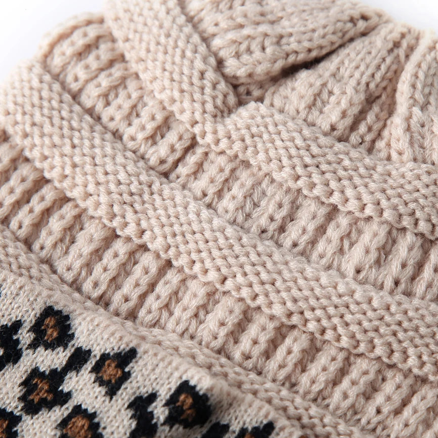 Leopard Cuff Knit Beanie - Image 8