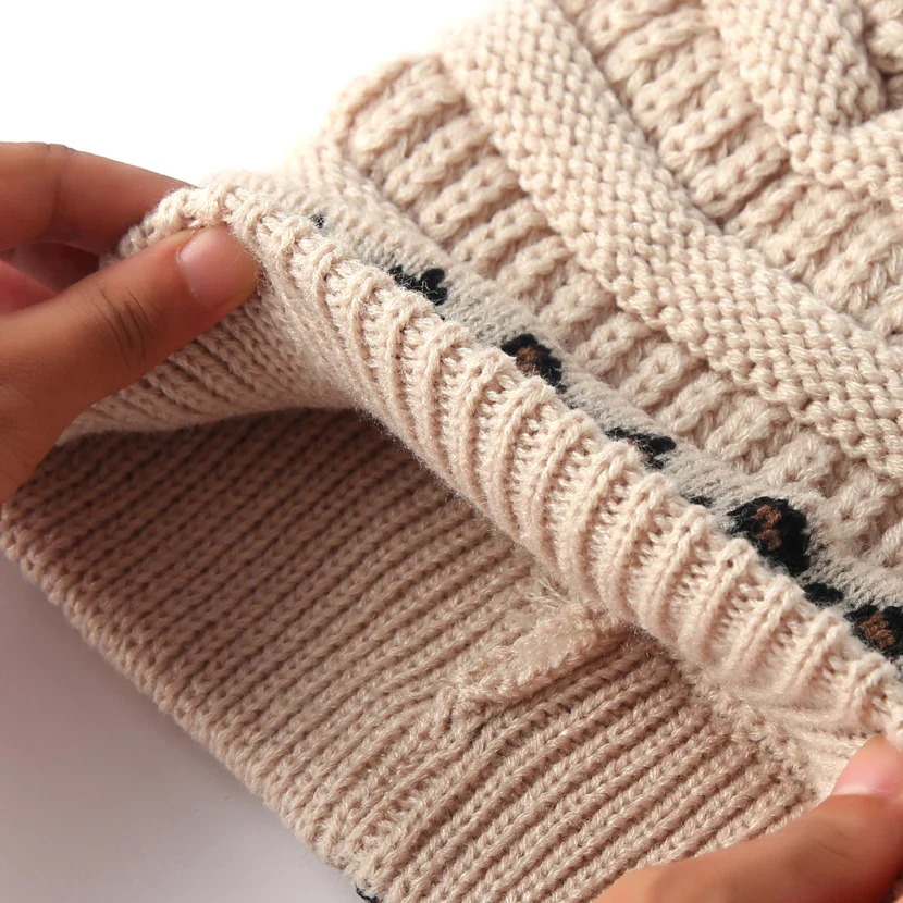 Leopard Cuff Knit Beanie - Image 9