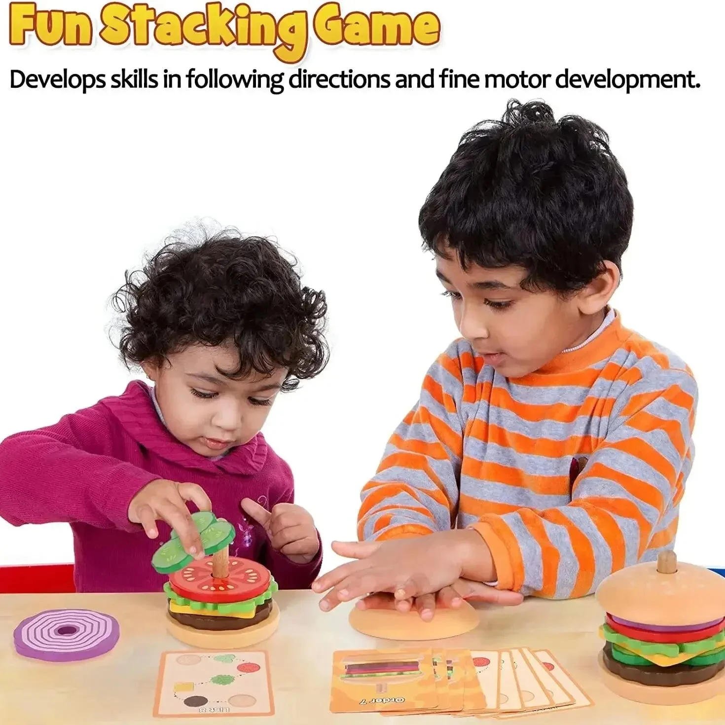 Little Chef's Hamburger Stack Toy Set - Image 3