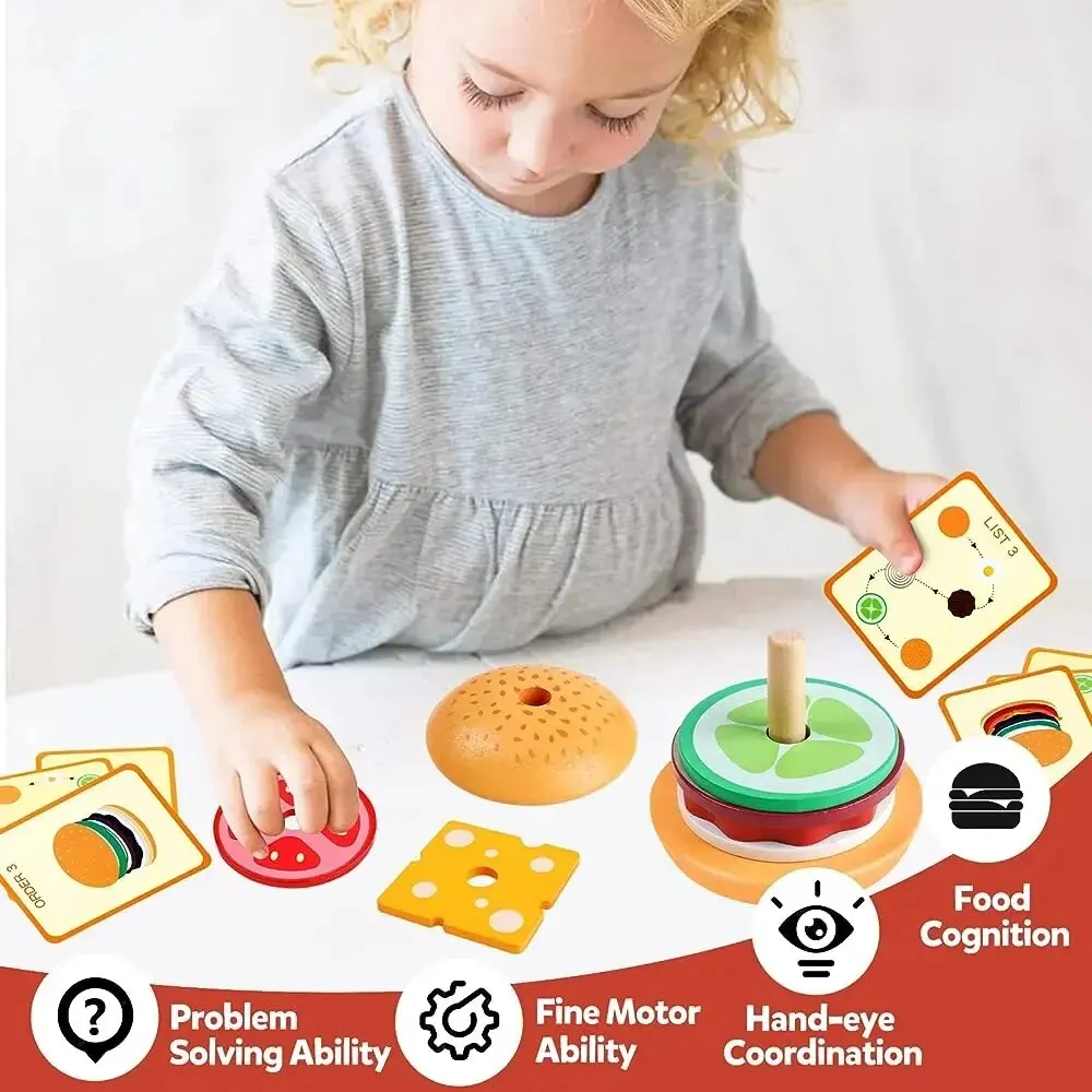 Little Chef's Hamburger Stack Toy Set - Image 4