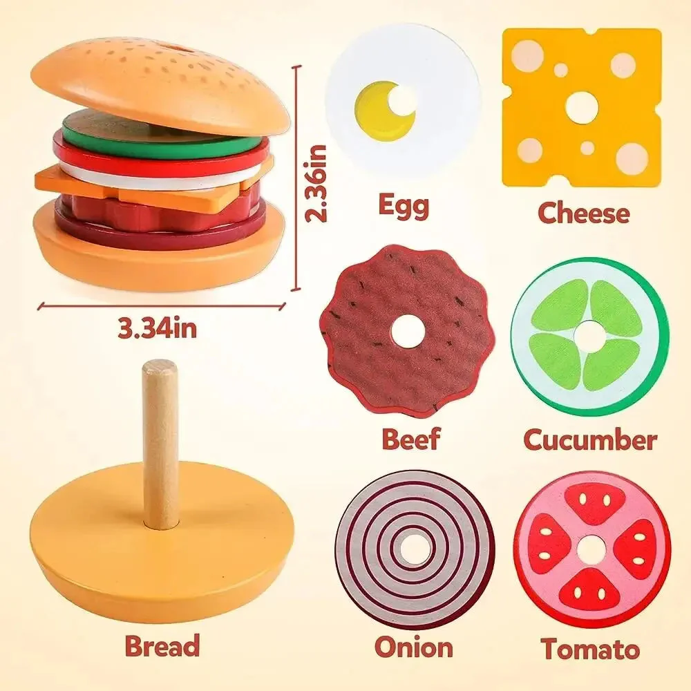 Little Chef's Hamburger Stack Toy Set - Image 6