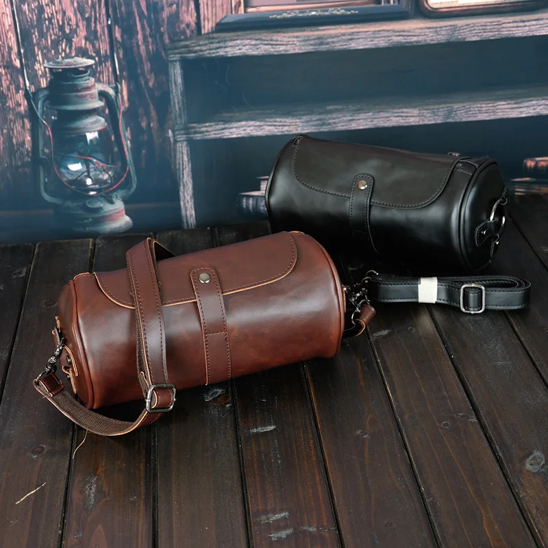 Men's Vintage Barrel Shoulder Bag - Image 5
