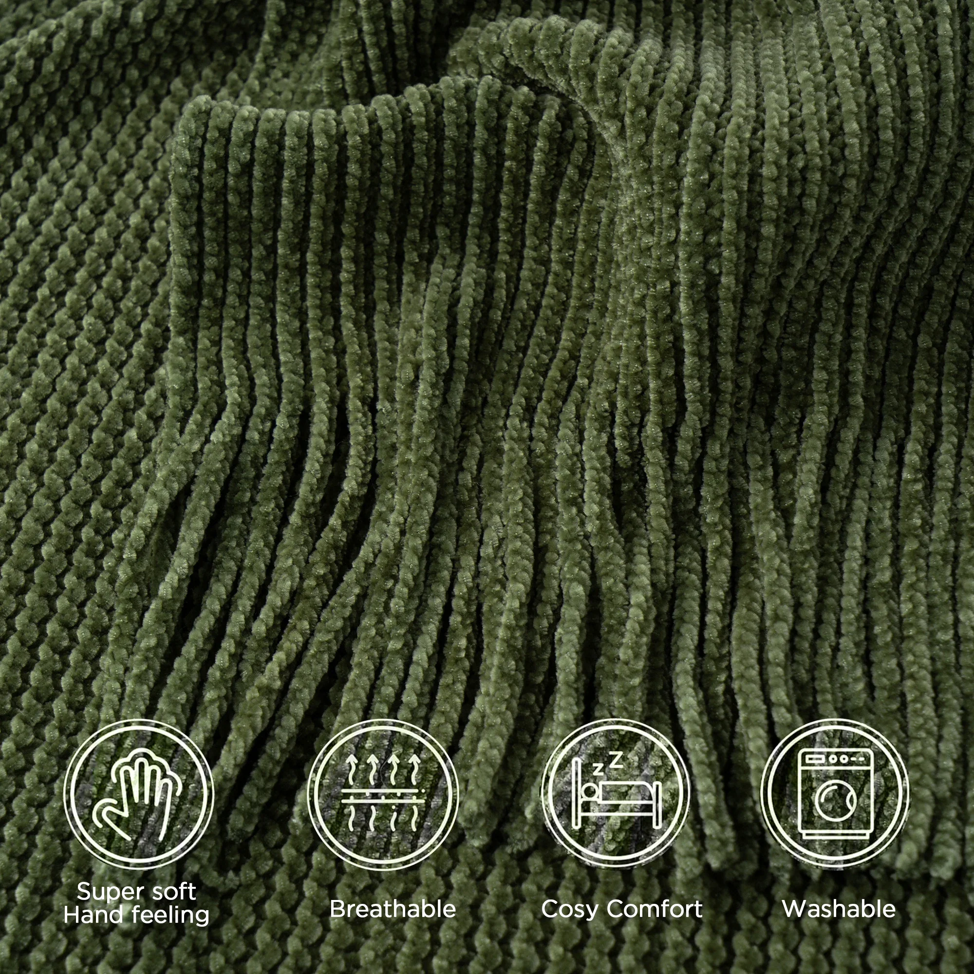 Moss Stitch Chenille Throw - Image 7