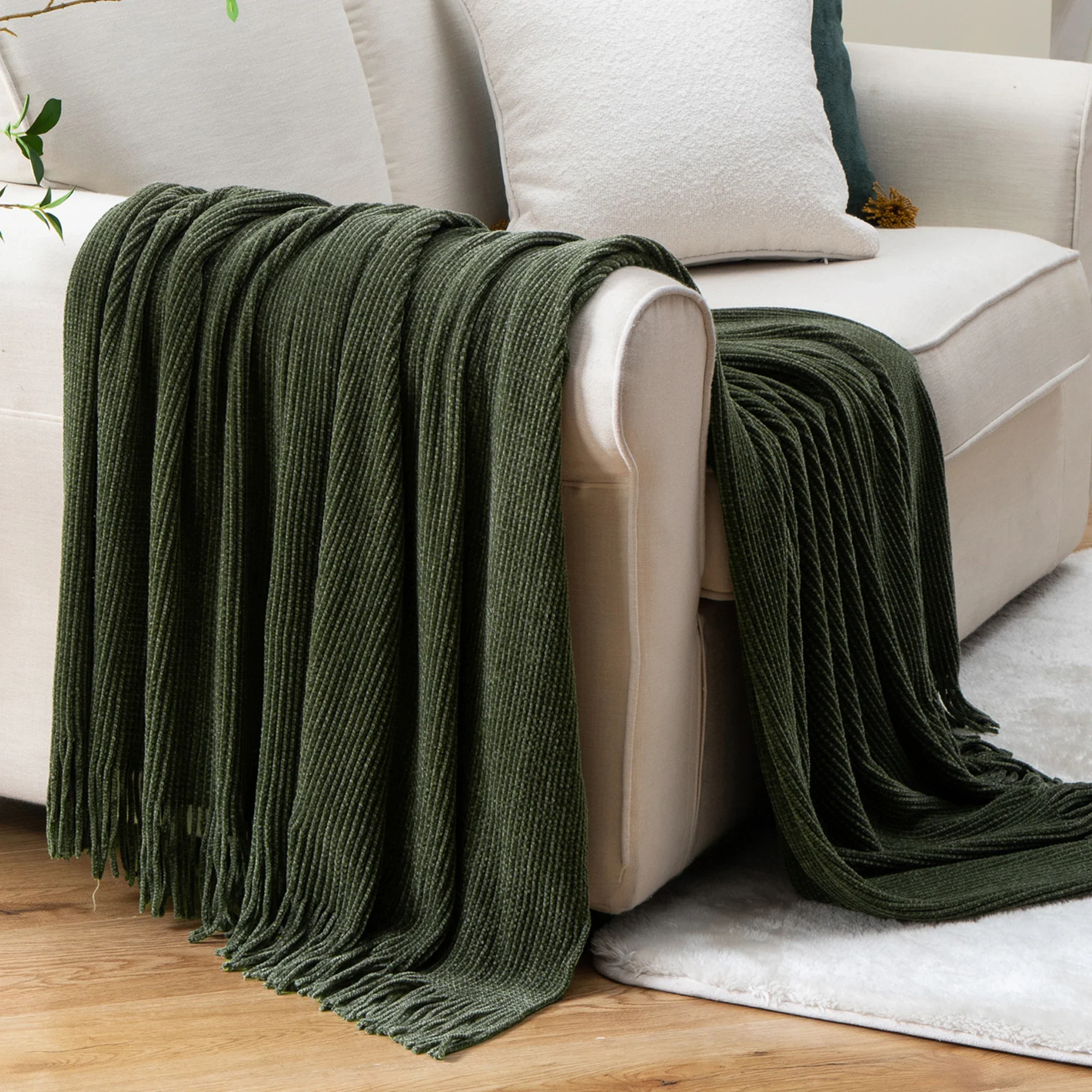 Moss Stitch Chenille Throw - Image 9