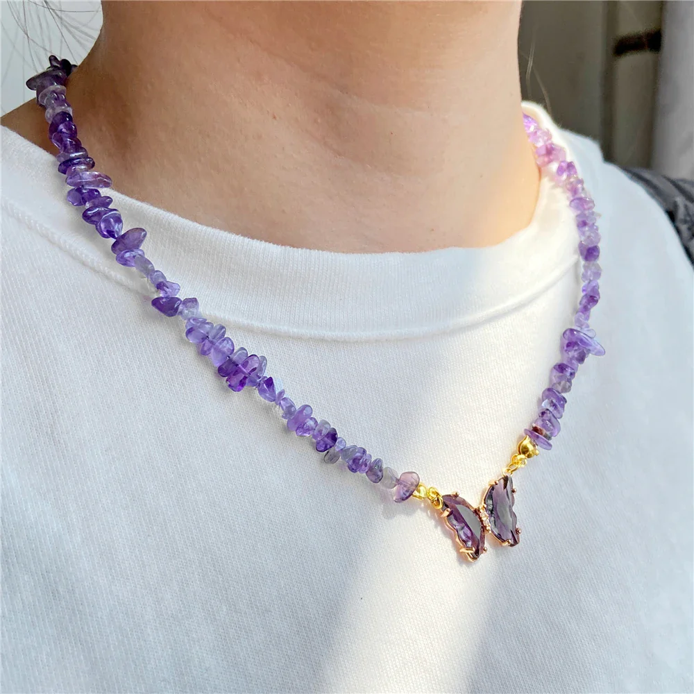 Natural Butterfly Gem Necklace - Image 2
